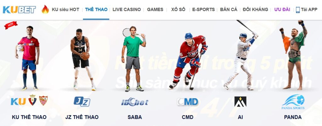 Khám phá danh mục thể thao tại Kubet11 với các nền tảng hàng đầu như KU Thể Thao, JZ Thể Thao và SABA, mang đến cơ hội cá cược đỉnh cao cho bóng đá, bóng rổ, tennis, hockey và nhiều môn khác